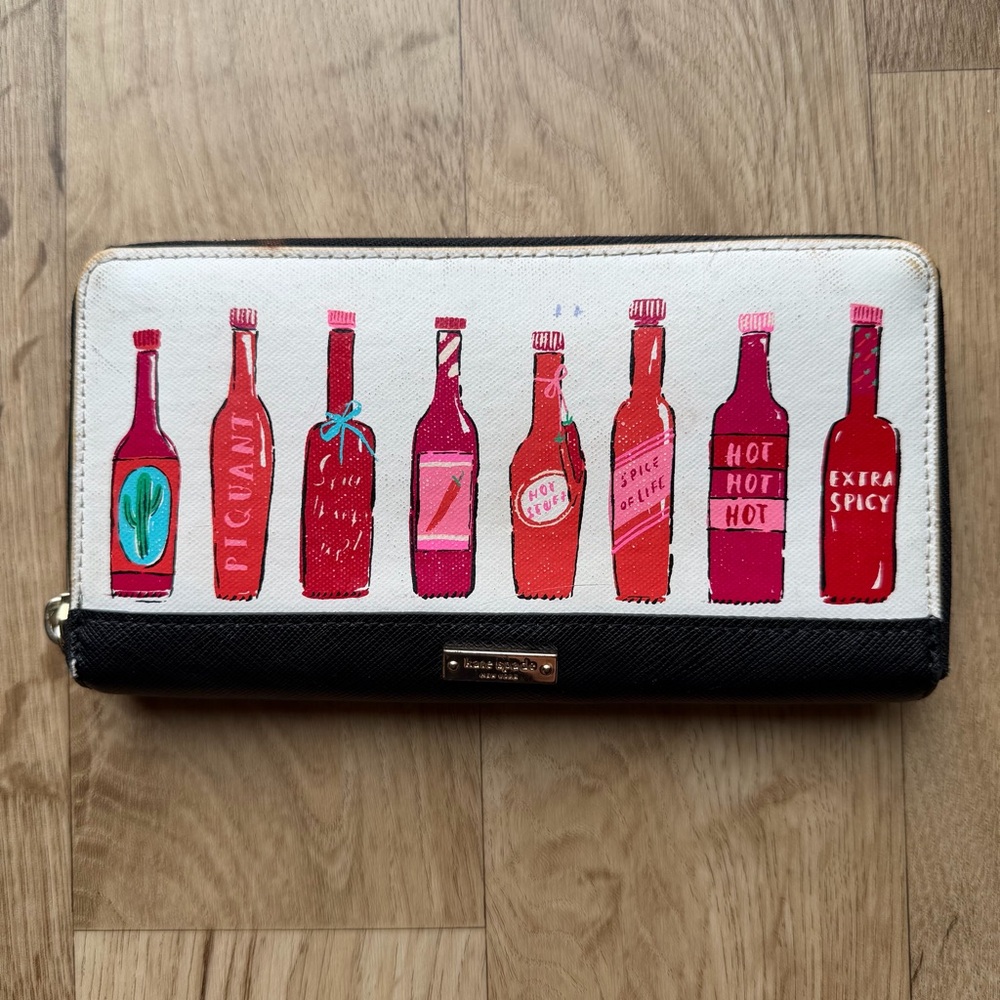 Kate Spade "Spice Things Up" Hot Sauce Zip-Around Continental Wallet